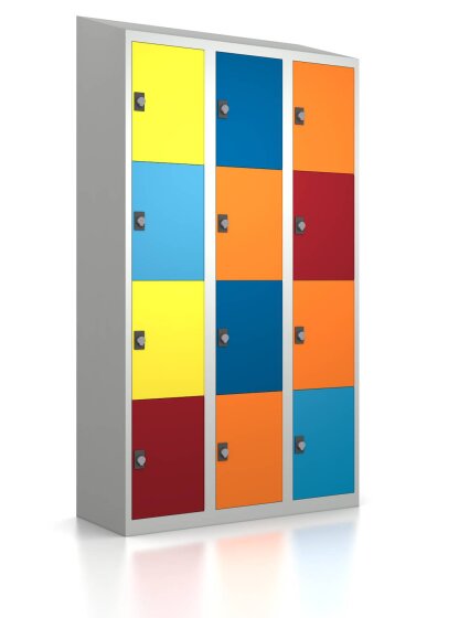 Gebrauchter Schließfachschrank mit 12 Fächern / Blütenzauber