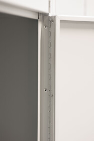 Gebrauchter Schließfachschrank mit 15 Fächern / RAL 3003