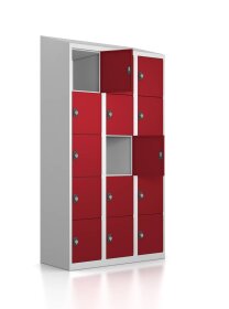Gebrauchter Schließfachschrank mit 15 Fächern...