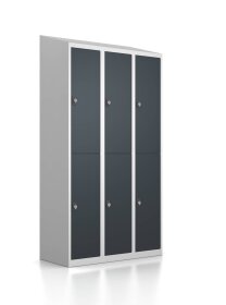 Garderobenschrank - 6 Fächer - Anthrazitgrau