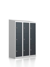 Schließfachschrank - 9 Fächer - Anthrazitgrau