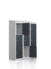 Schließfachschrank - 9 Fächer - Anthrazitgrau