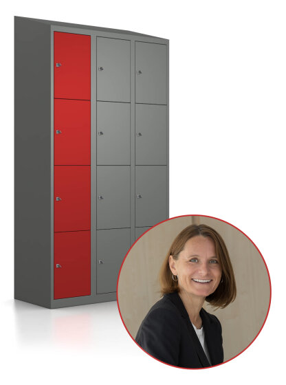 Schließfachschrank !Red Signal - 12 Fächer / Locker Cabinet !Red Signal - 12 Compartments