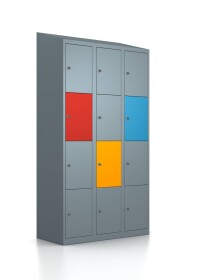 Gebrauchter Schließfachschrank - 12 Fächern - Design Farbspiel 229