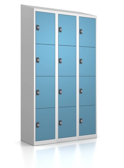 Schließfachschrank - 12 Fächer - Pastellblau