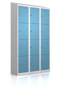 Schließfachschrank - 12 Fächer - Pastellblau