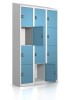 Schließfachschrank - 12 Fächer - Pastellblau