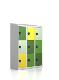 Gebrauchter Schließfachschrank mit 9 Fächern - Design "Natürlichkeit7"