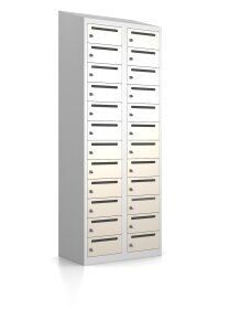 Wertfachschrank - 24 Fächer mit Posteinwurf Cremeweiß