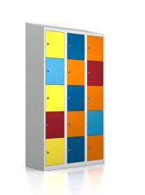 Gebrauchter Schließfachschrank - 15 Fächer - Design "Blütenzauber"