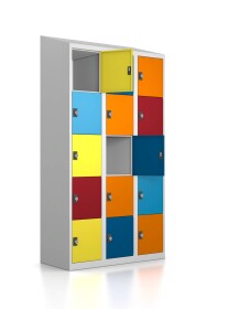 Gebrauchter Schließfachschrank - 15 Fächer - Design "Blütenzauber"
