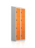 Gebrauchter Schließfachschrank mit 8 Fächern / RAL 2003 Pastellorange