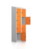 Gebrauchter Schließfachschrank mit 8 Fächern / RAL 2003 Pastellorange