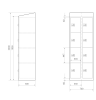 Gebrauchter Schließfachschrank mit 8 Fächern / RAL 2003 Pastellorange