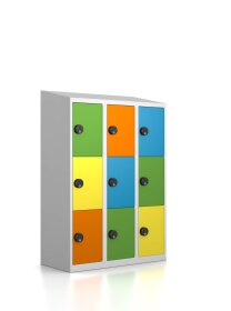 Gebrauchter Schließfachschrank - 9 Fächer / Design Jahreszeiten