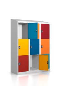 Gebrauchter Schließfachschrank mit 9 Fächern -...