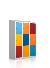 Gebrauchter Schließfachschrank mit 9 Fächern - Design Bunt