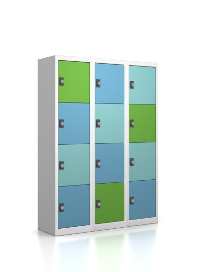 Gebrauchter Schließfachschrank mit 12 Fächern / Design D0259