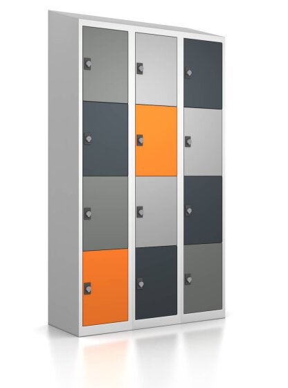 Gebrauchter Schließfachschrank mit 12 Fächern / Design 0009
