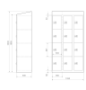 Gebrauchter Schließfachschrank mit 12 Fächern / Design 0009